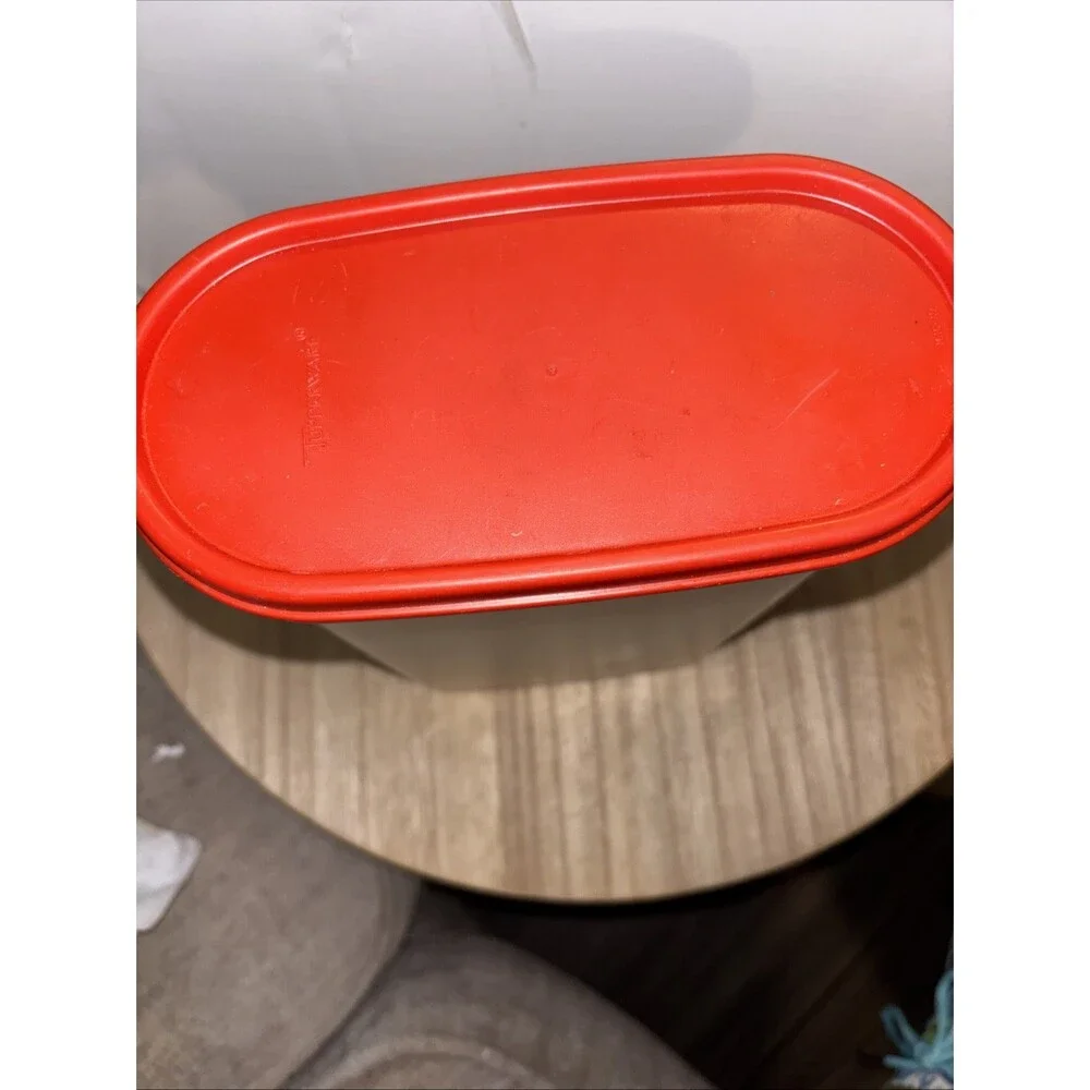 Vintage Tupperware Modular Mates Container 9 3/4 Cups 2.3L With Red Lid